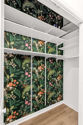 an outdoor space with wooden floor