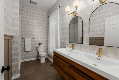 a bathroom with a shower