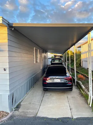 a car parked in front of the house