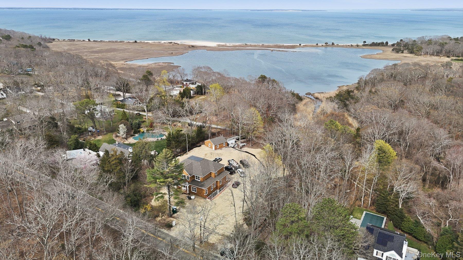 12 Red Creek Road Hampton Bays, NY 11946 - Photo 2 of 13 Aerial View of Home and Property