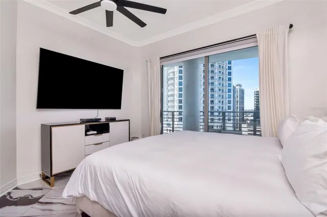 a view of a balcony with wooden floor