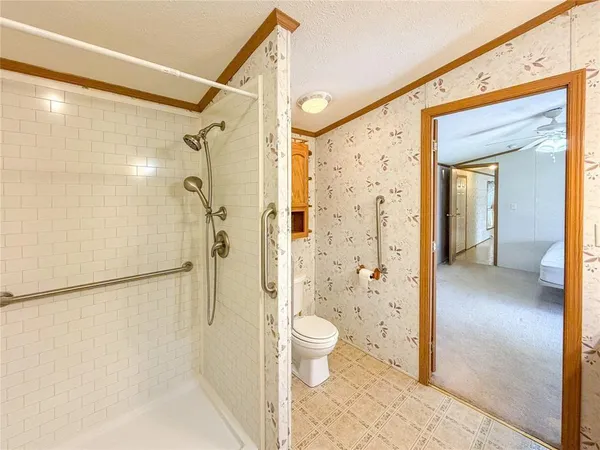 a bathroom with a shower