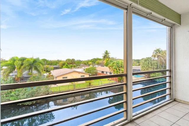 a view of a city from a balcony