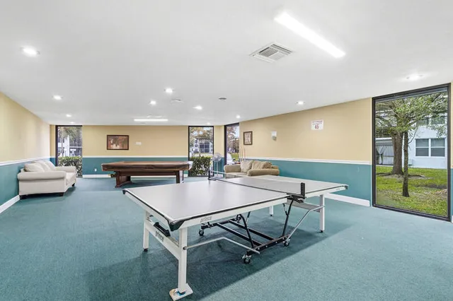 a room with furniture and a table