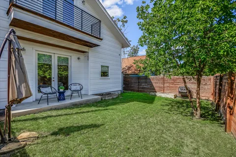 a house view with a garden space
