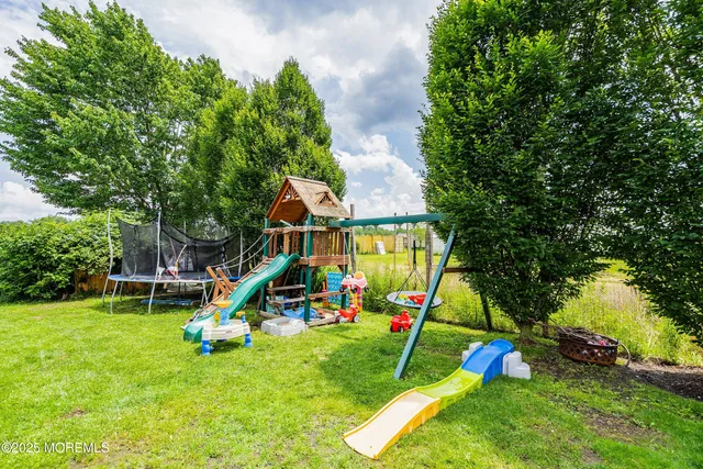 a view of a park with slide