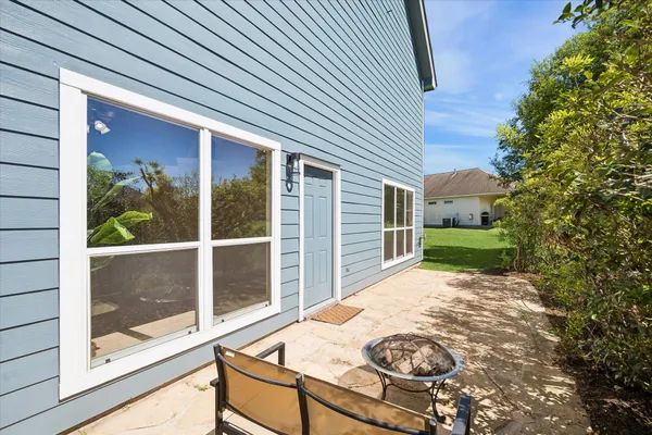a view of a backyard with a garden
