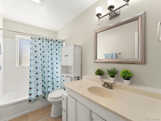 a bathroom with a sink a toilet a mirror and shower