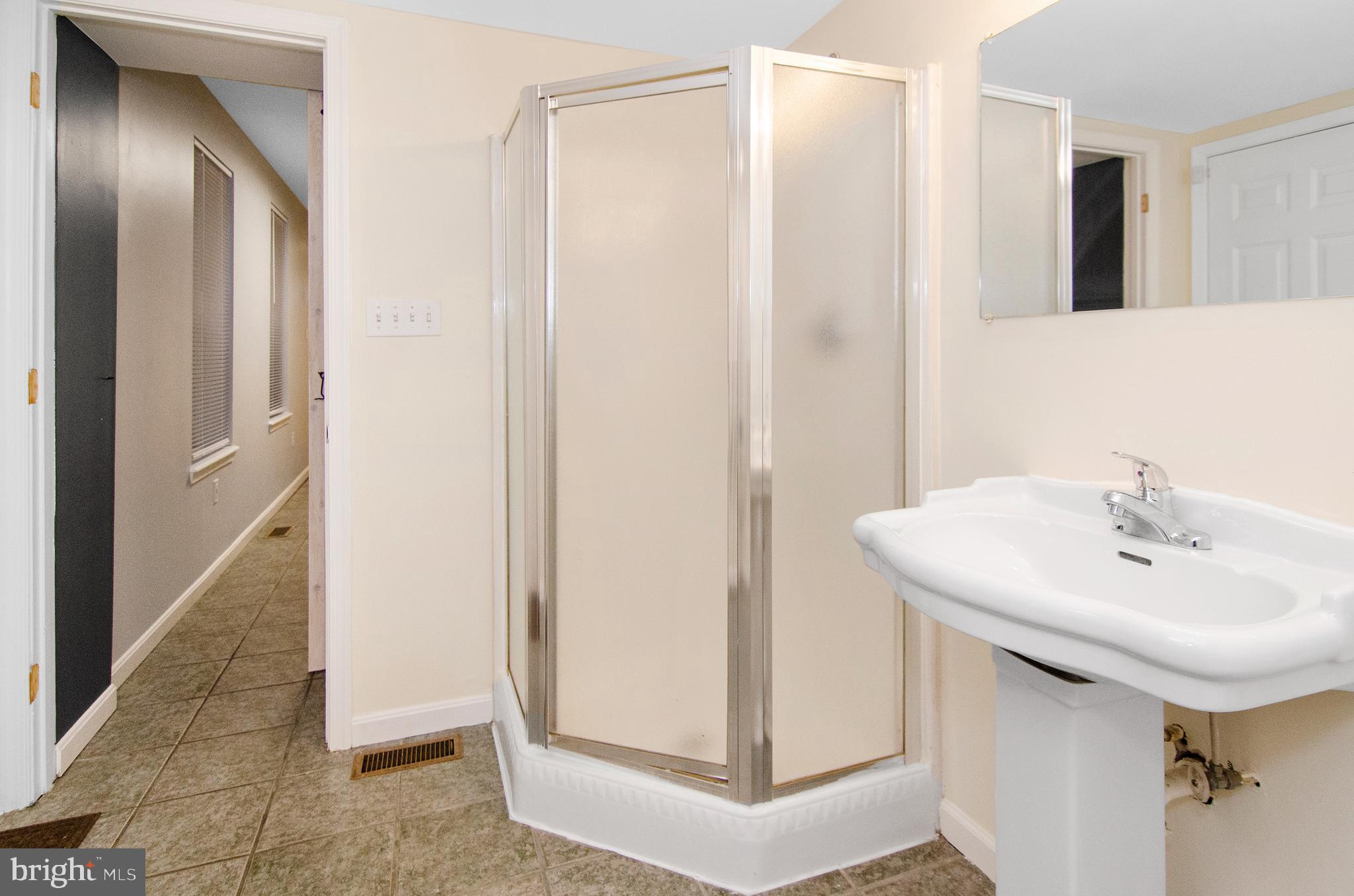 1815 South Charles Street Baltimore, MD 21230 - Photo 13 of 27 a bathroom with a sink a mirror and a shower