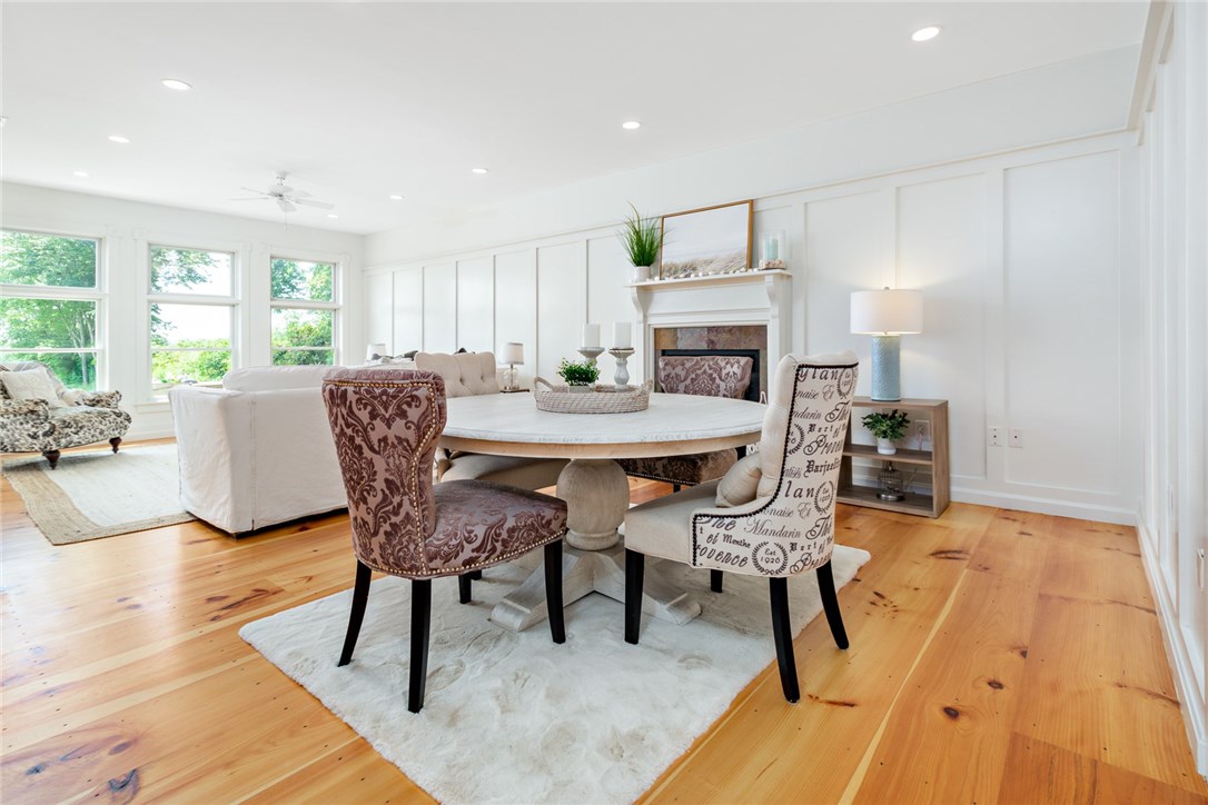 35 Lake Road Narragansett, RI 02882 - Photo 8 of 49 Versitle dining room with a wood burning fireplace