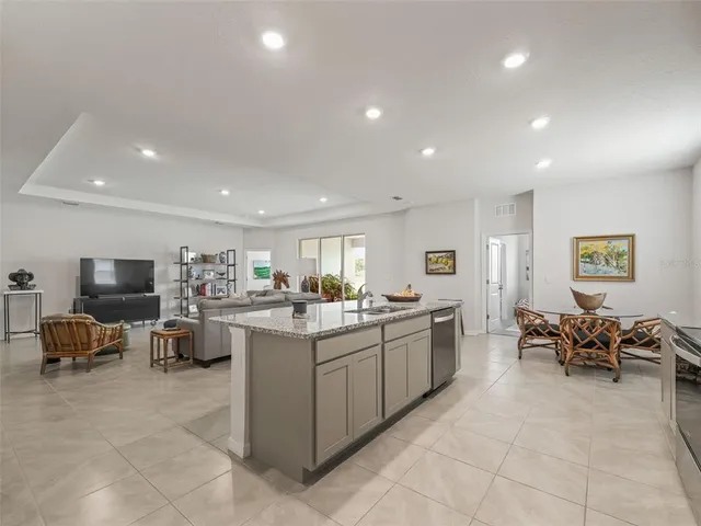 a kitchen with lots of counter top space
