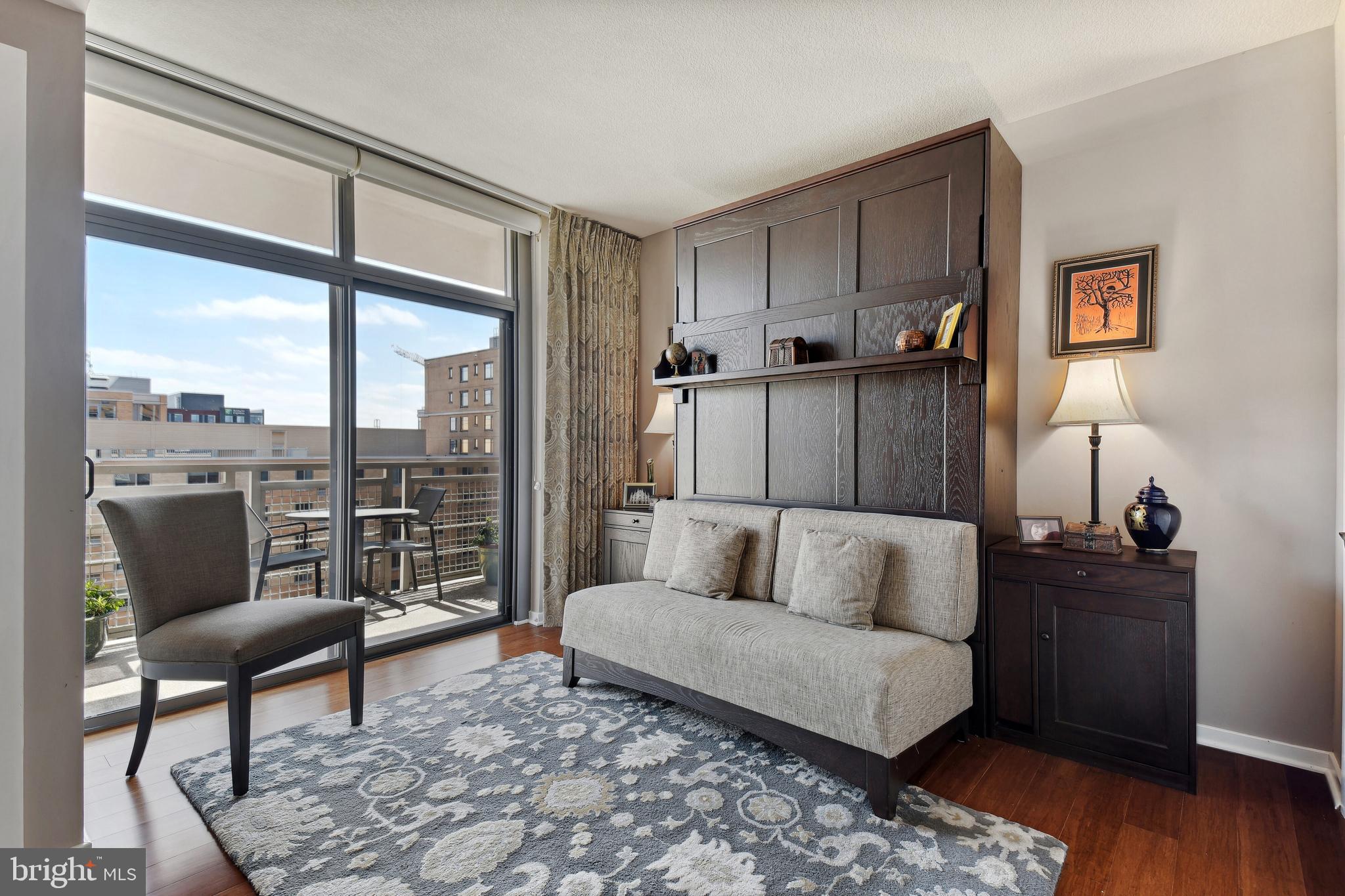 475 K Street Northwest, Unit 908 Washington, DC 20001 - Photo 15 of 31 Bedroom #2 with sliders to balcony