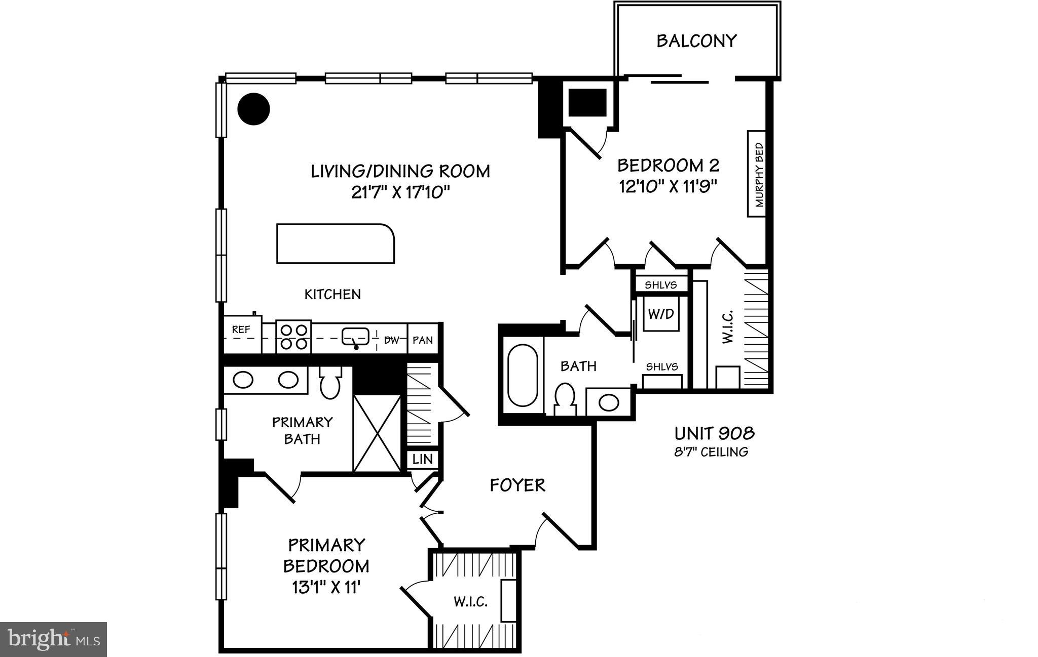 475 K Street Northwest, Unit 908 Washington, DC 20001 - Photo 31 of 31 Floor plan