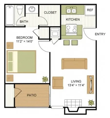 a kitchen with stainless steel appliances granite countertop a refrigerator sink and stove