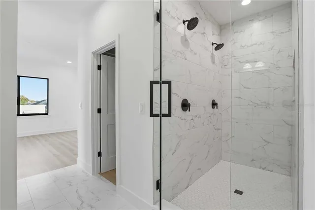 a bathroom with a shower
