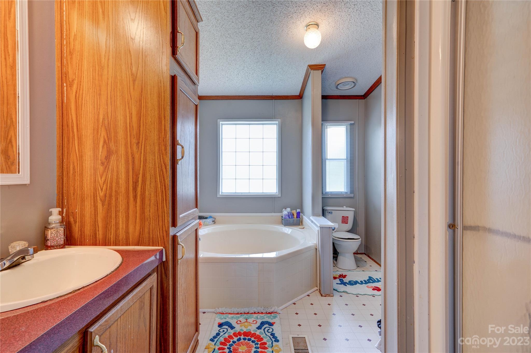 389 Shires Road Ellenboro, NC 28040 - Photo 15 of 30 a bathroom with a sink a toilet and tub