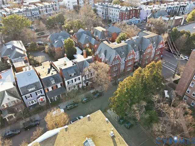 an aerial view of multiple house