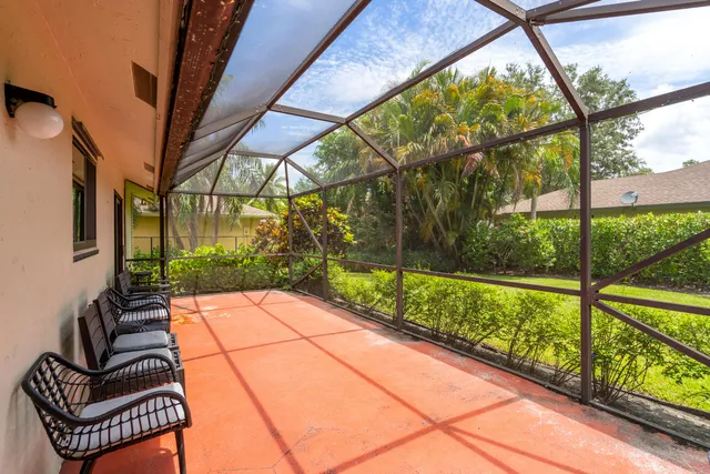 a outdoor view of garden with patio