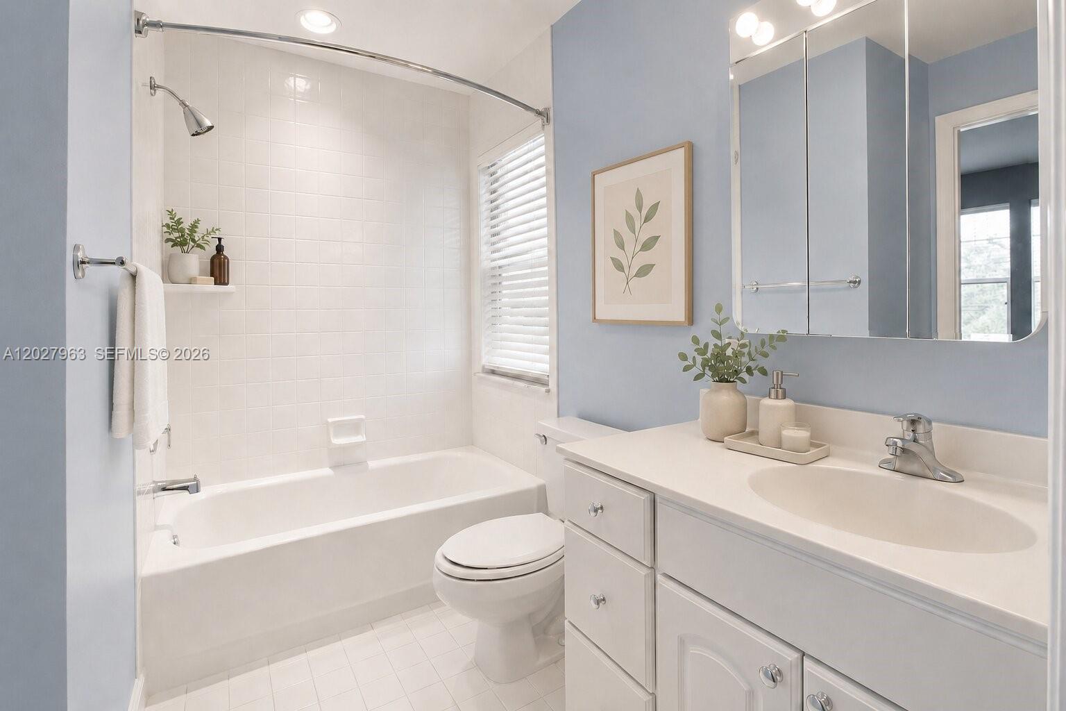 6646 Northwest 25th Terrace Boca Raton, FL 33496 - Photo 26 of 48 a bathroom with a sink toilet and shower
