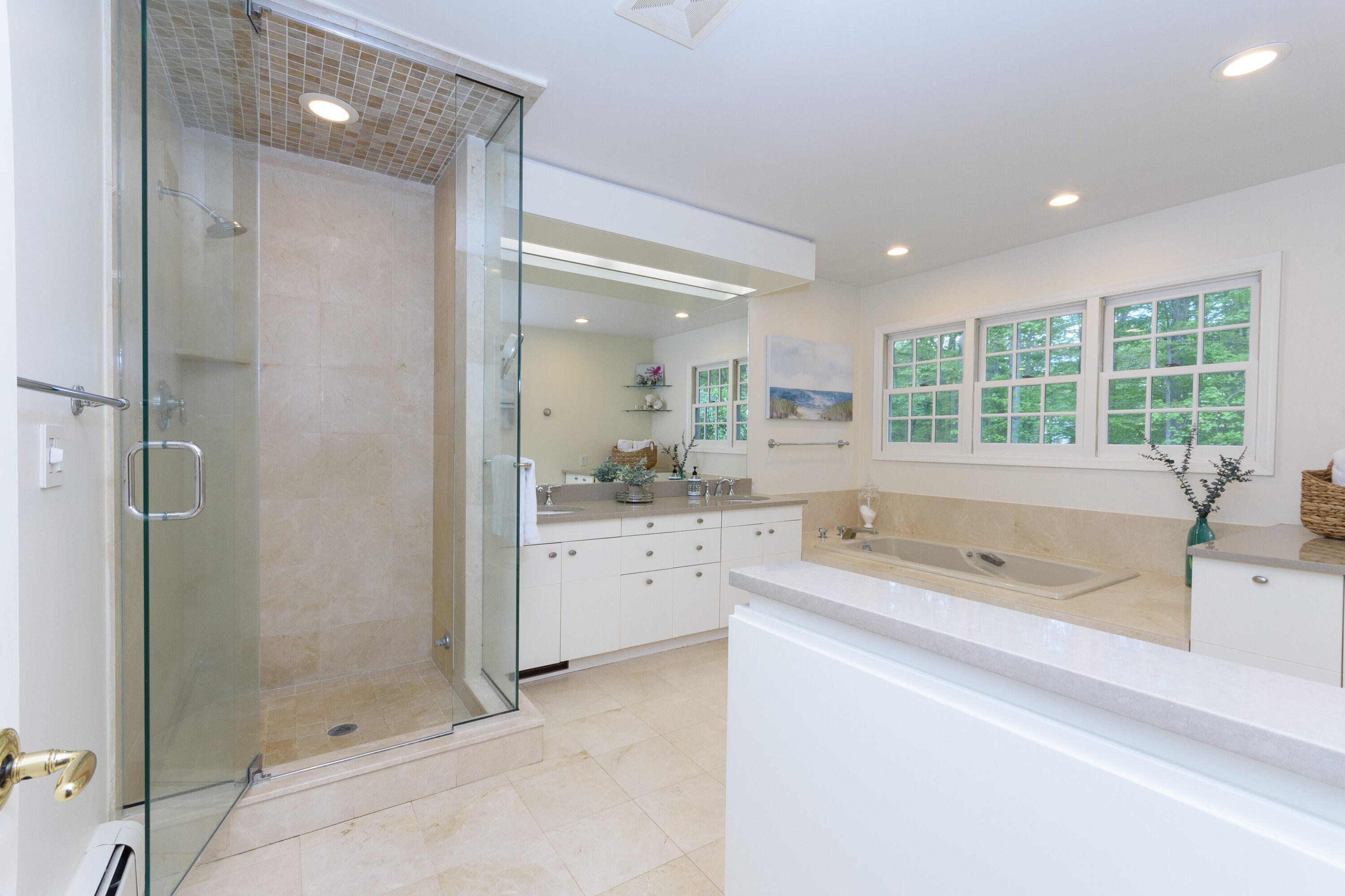 116 Ridge Acres Road Darien, CT 06820 - Photo 21 of 44 a bathroom with a granite countertop tub sink and shower