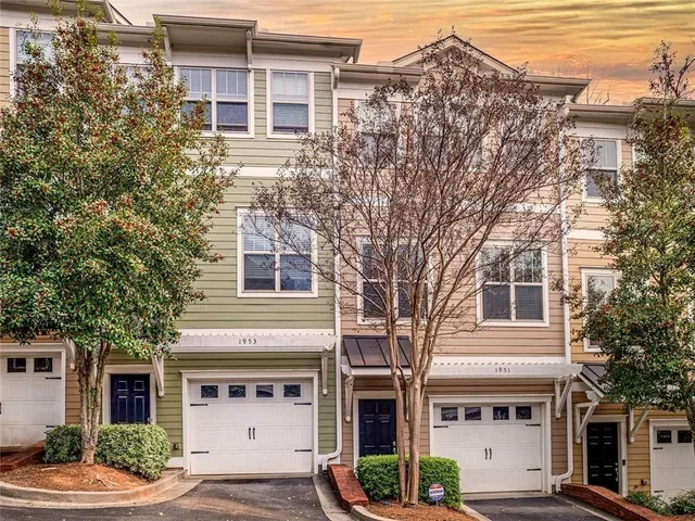 a front view of a building with street view