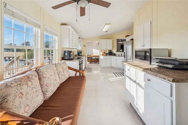 a view of an ocean and city