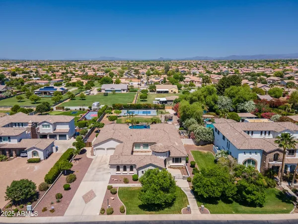 an aerial view of multiple house