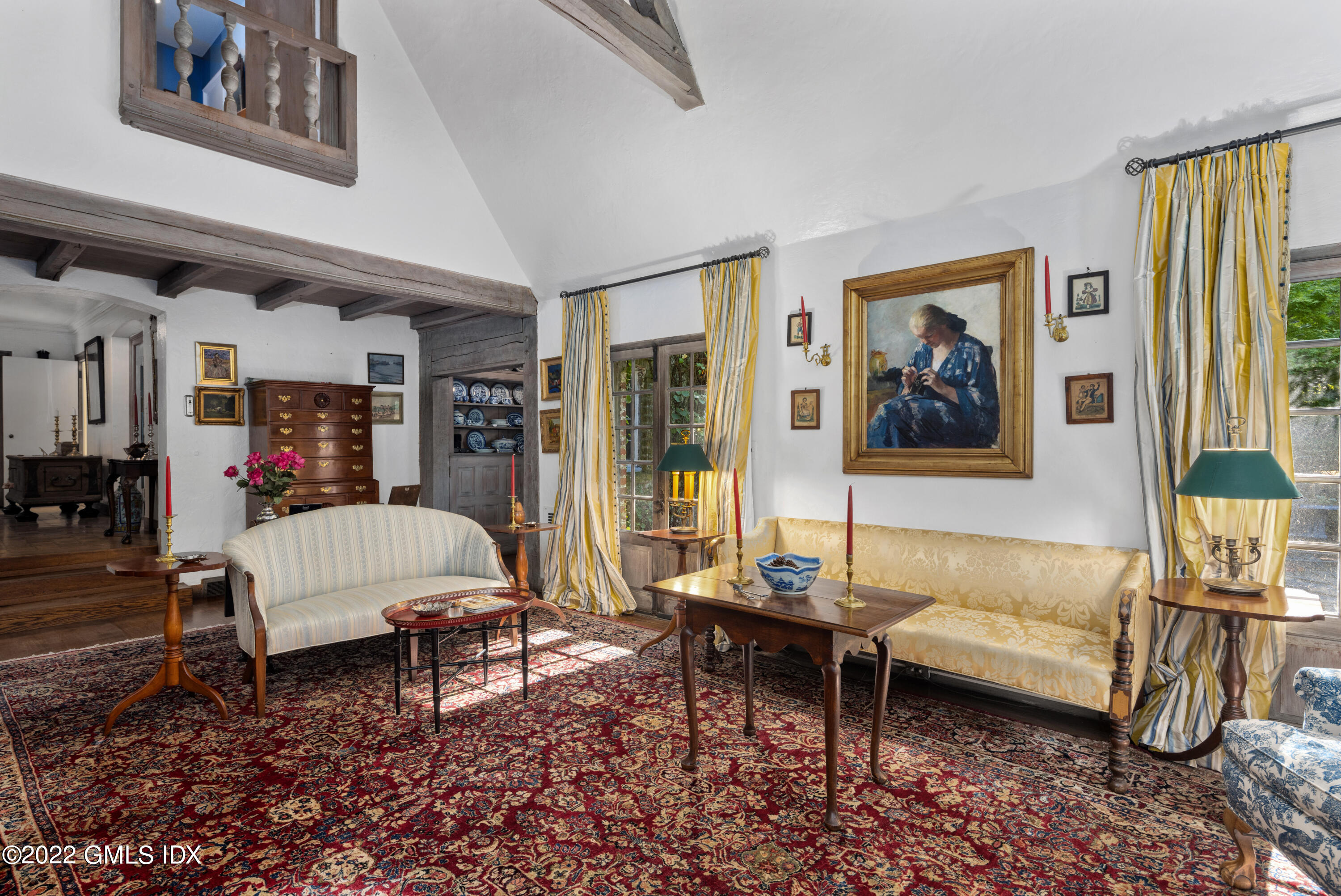 520 Indian Field Road Greenwich, CT 06830 - Photo 19 of 55 Living Room with Juliet Balcony