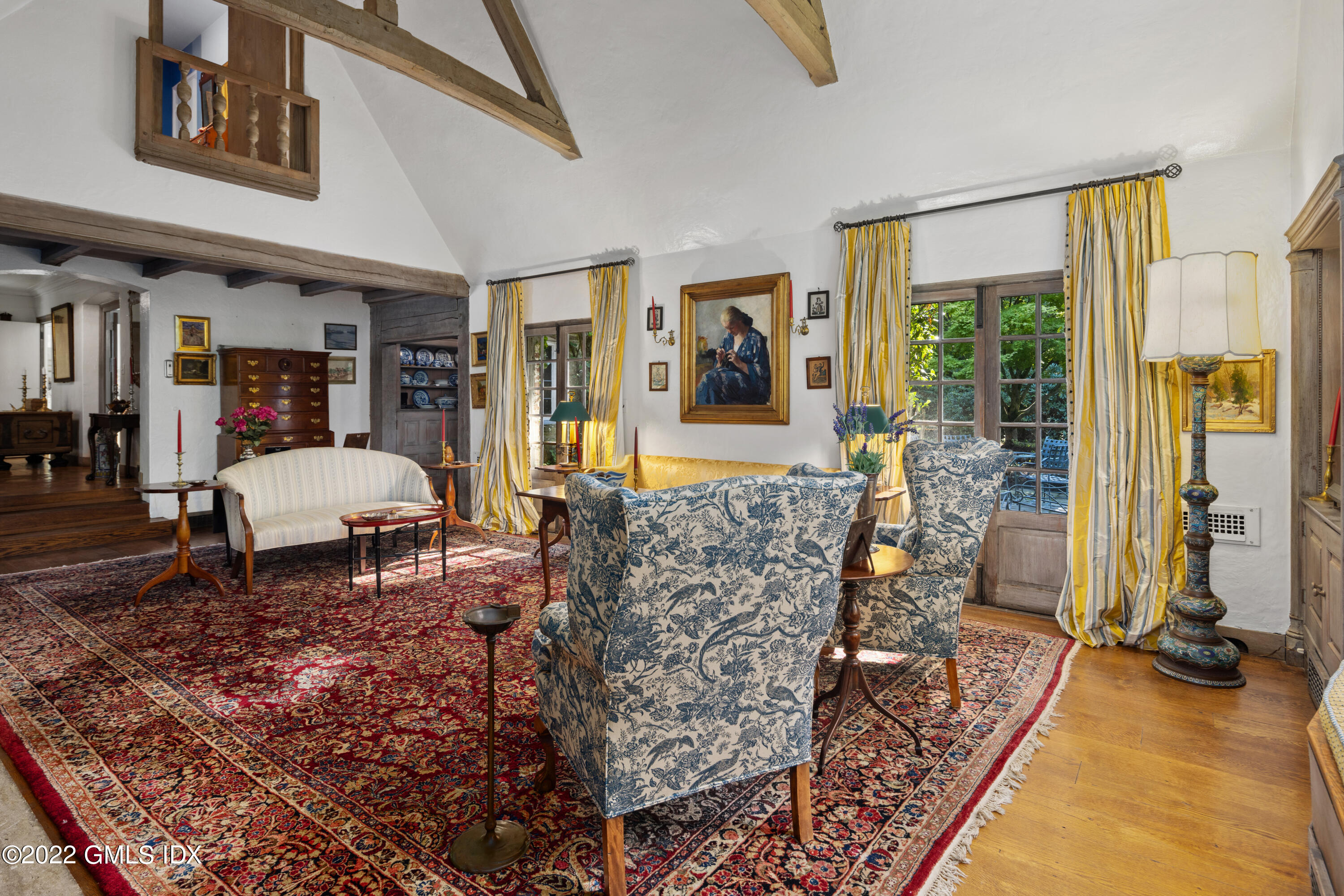 520 Indian Field Road Greenwich, CT 06830 - Photo 21 of 55 Living Room with Juliet Balcony