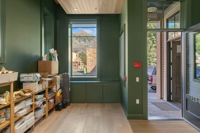 a view of a city that has tall buildings