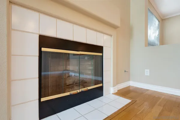 a view of a elevator with painted walls