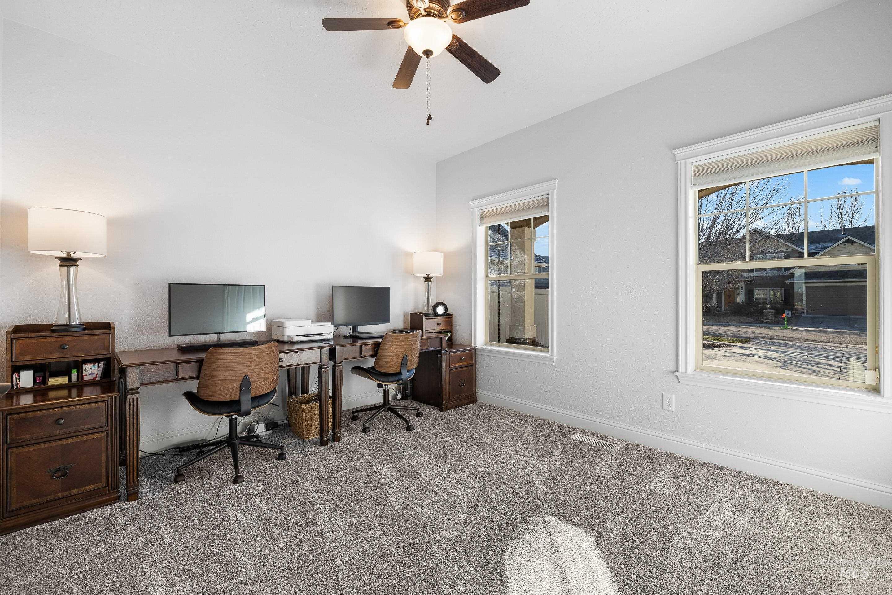 2208 East Sicily Street Meridian, ID 83642 - Photo 27 of 50 Home office with carpet and a ceiling fan