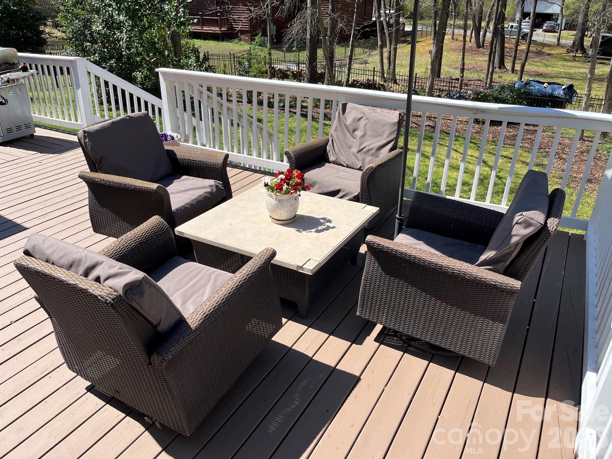 201 Main Street Matthews, NC 28105 - Photo 2 of 16 a balcony with wooden floor table and chairs