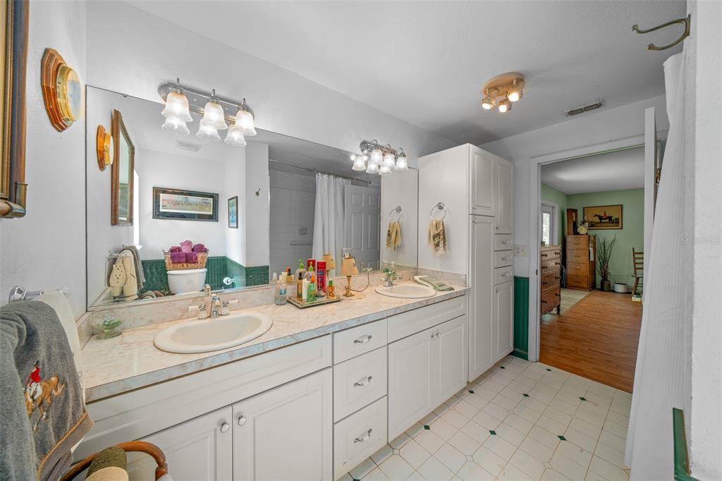 399 Northeast 155 Place Citra, FL 32113 - Photo 35 of 58 a en suite bathroom with double sink and a mirror