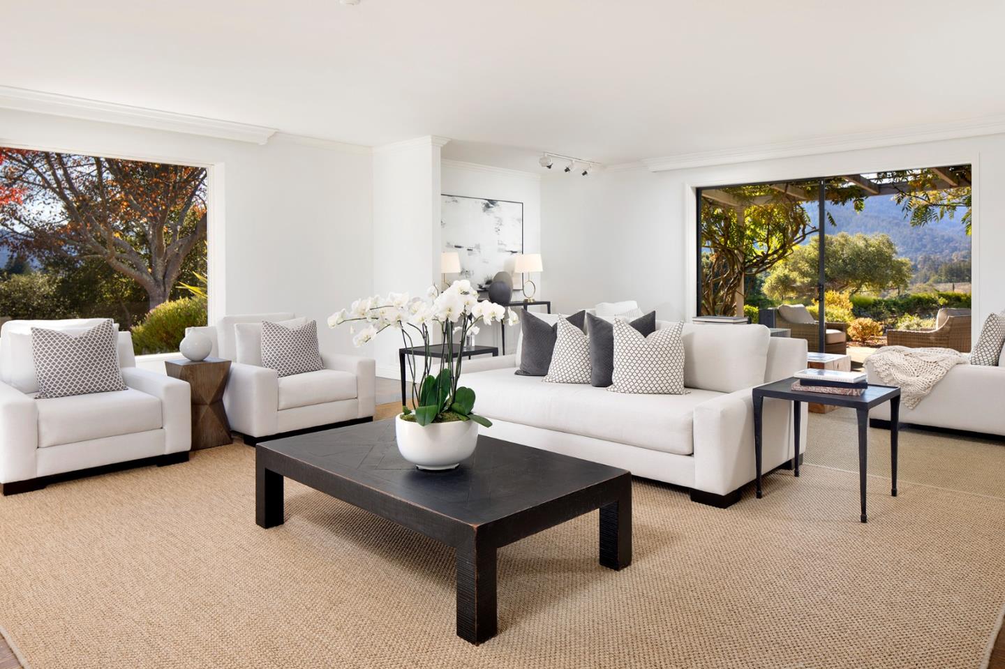 2885 Woodside Road Woodside, CA 94062 - Photo 8 of 19 a living room with furniture and a large window