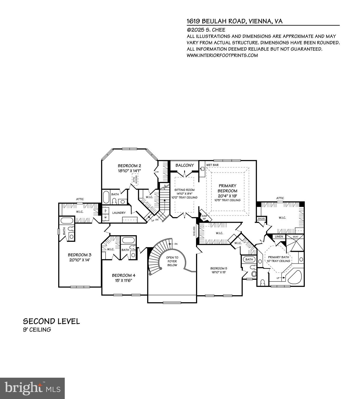 1619 Beulah Road Vienna, VA 22182 - Photo 106 of 107 Second Level Floor Plan