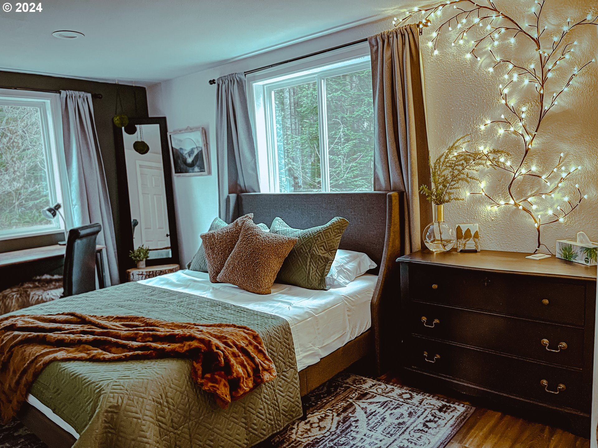 9010 Southeast Bull Run Road Corbett, OR 97019 - Photo 12 of 21 a bedroom with a bed and a window