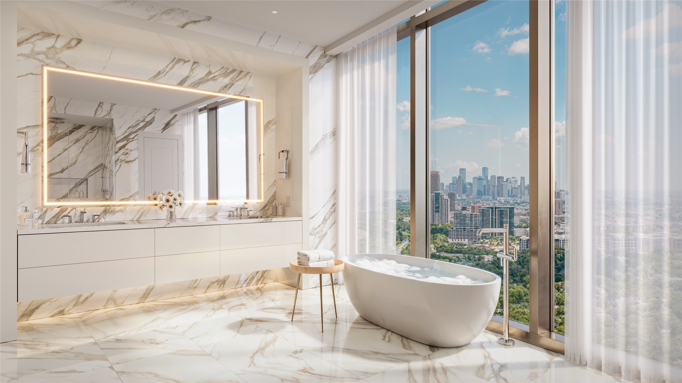 102 Asbury Street, Unit 1003 Houston, TX 77007 - Photo 18 of 25 a bathroom with a bathtub and a shower