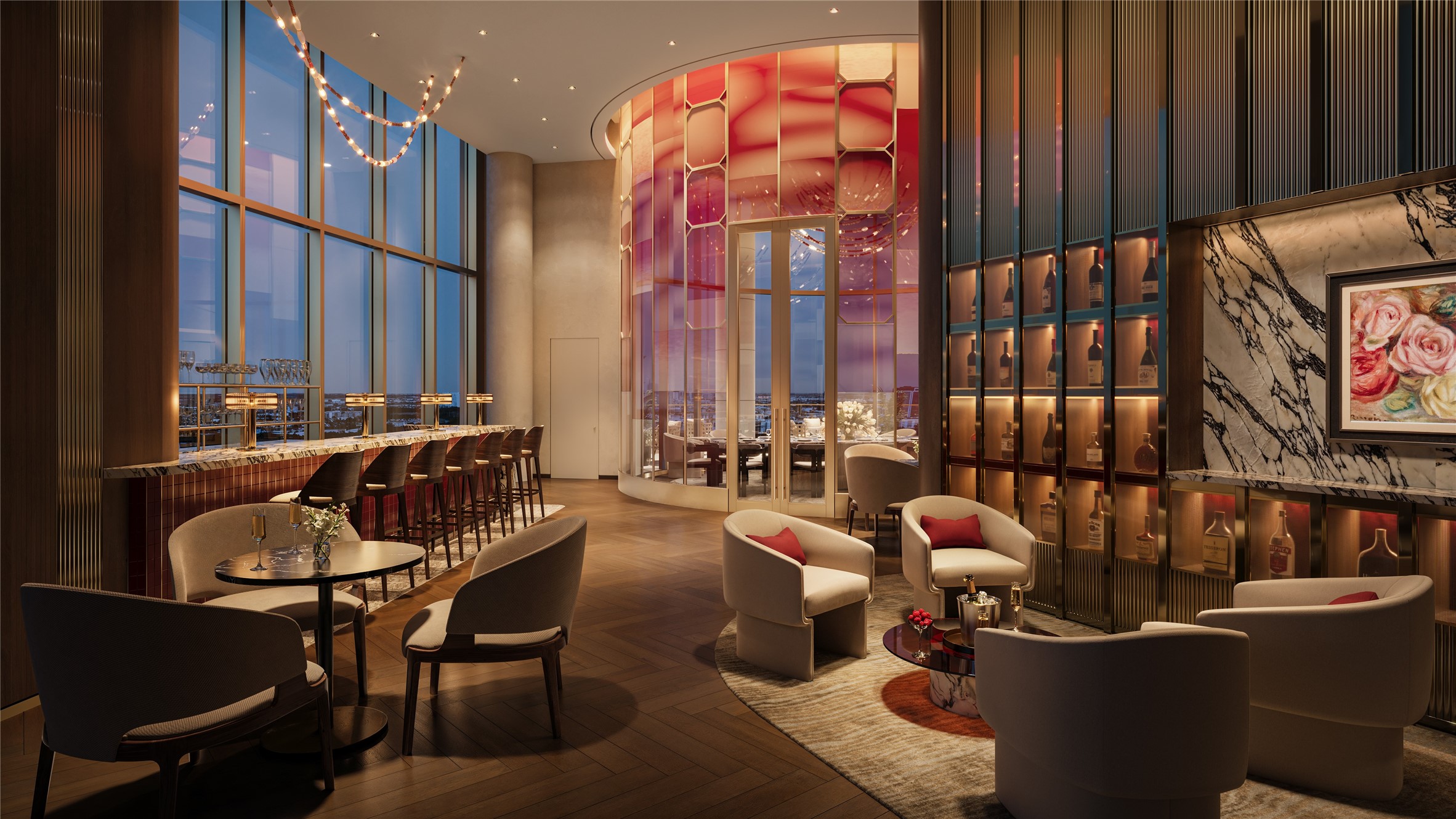 102 Asbury Street, Unit 1003 Houston, TX 77007 - Photo 5 of 25 a living room with couches a dining table and chairs with wooden floor