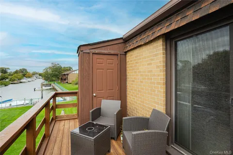 a balcony view with a couch