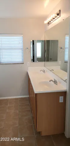 a bathroom with a sink a vanity and mirror