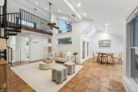 a living room with furniture