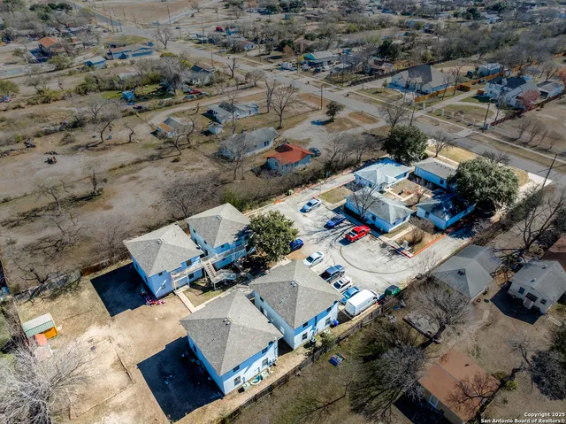 an aerial view of a city