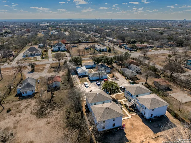 an aerial view of a city