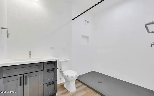 a view of a hallway with washer and dryer