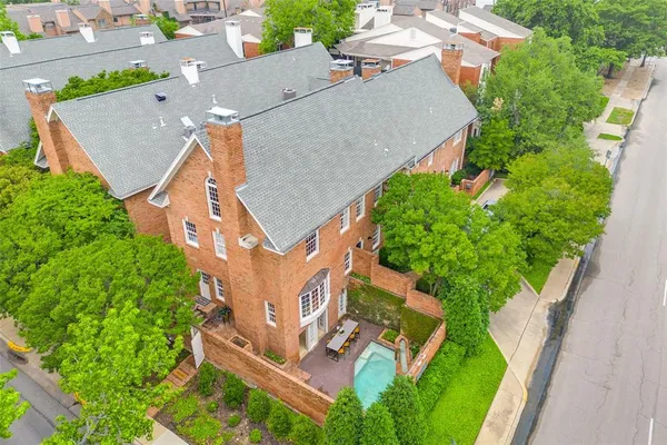 an aerial view of a house