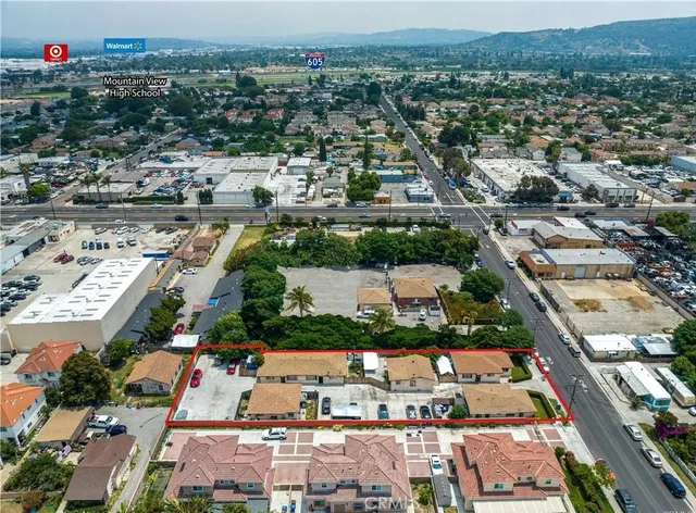 an aerial view of a city