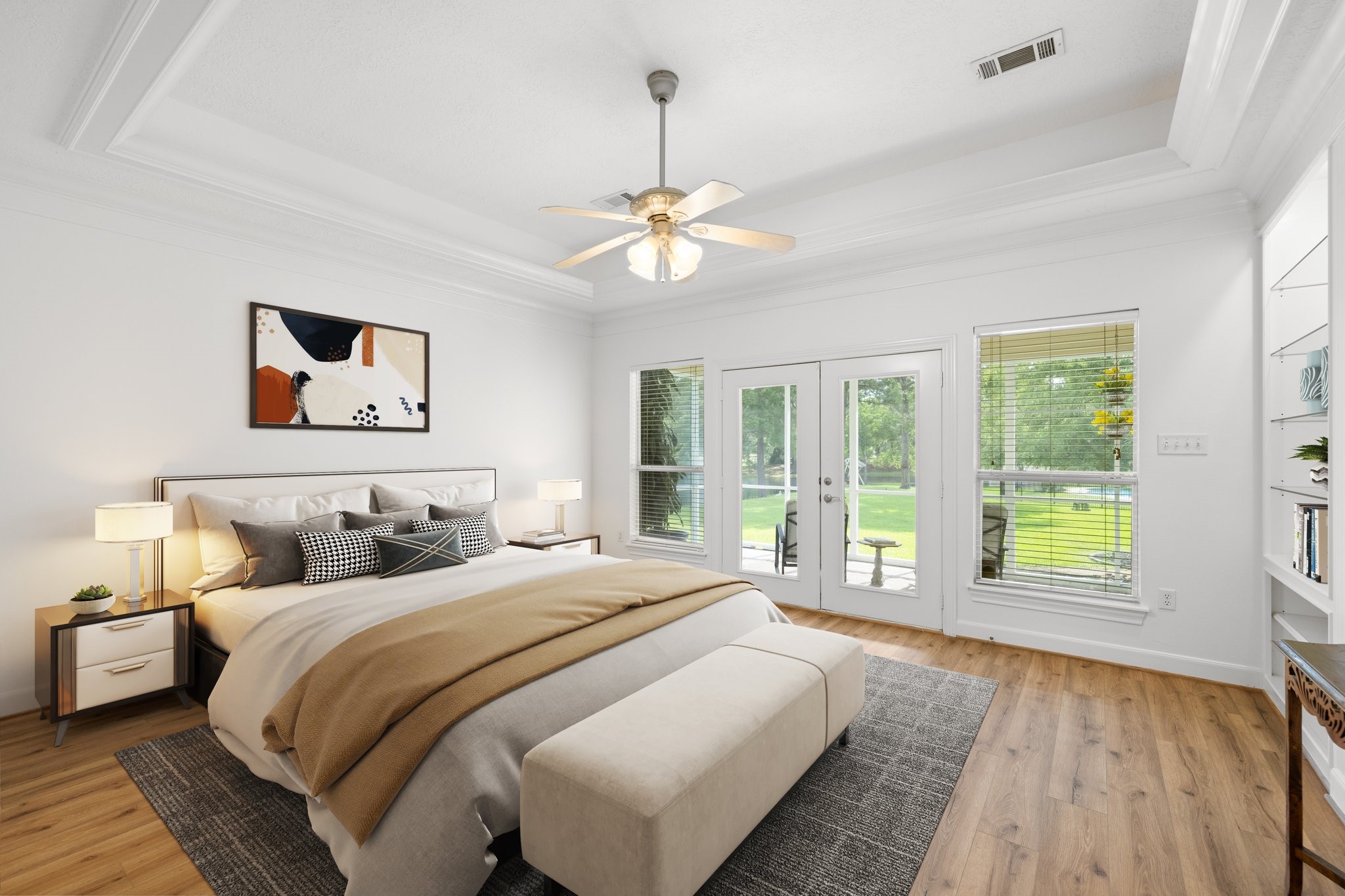 34310 High Point Drive Magnolia, TX 77355 - Photo 14 of 48 Transform this primary bedroom with these virtual staging ideas, showcasing its full potential for your own stylish decor and comfort.