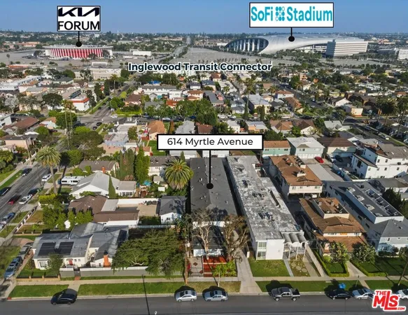 an aerial view of multiple house