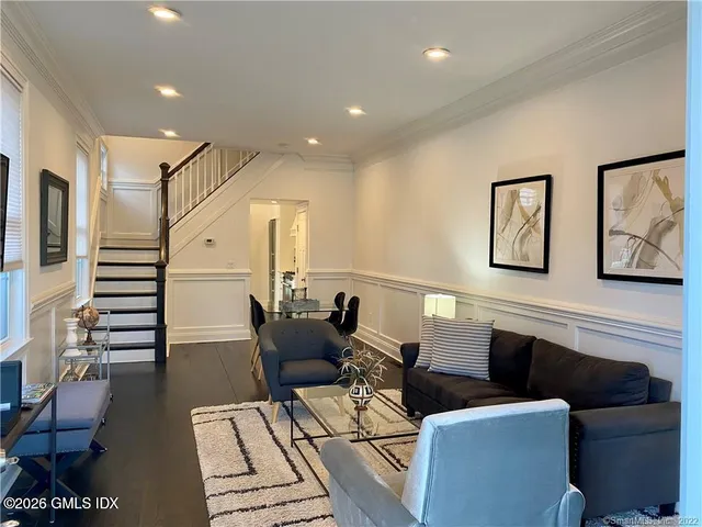 a living room with furniture